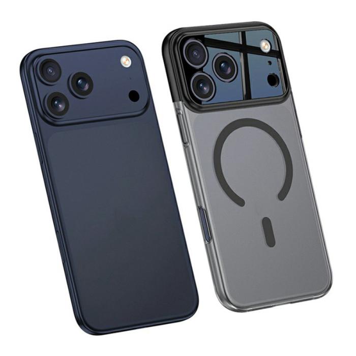 GKK - GKK iPhone 17 Pro Max Fodral Kontrastfärg Genomskinlig PC - Silver