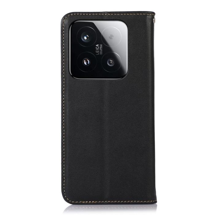 KHAZNEH - KHAZNEH Xiaomi 15T Plånboksfodral Äkta läder - Svart