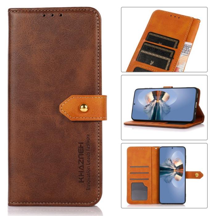 KHAZNEH - KHAZNEH Xiaomi 17 Pro Max Plånboksfodral Konstläder - Brun