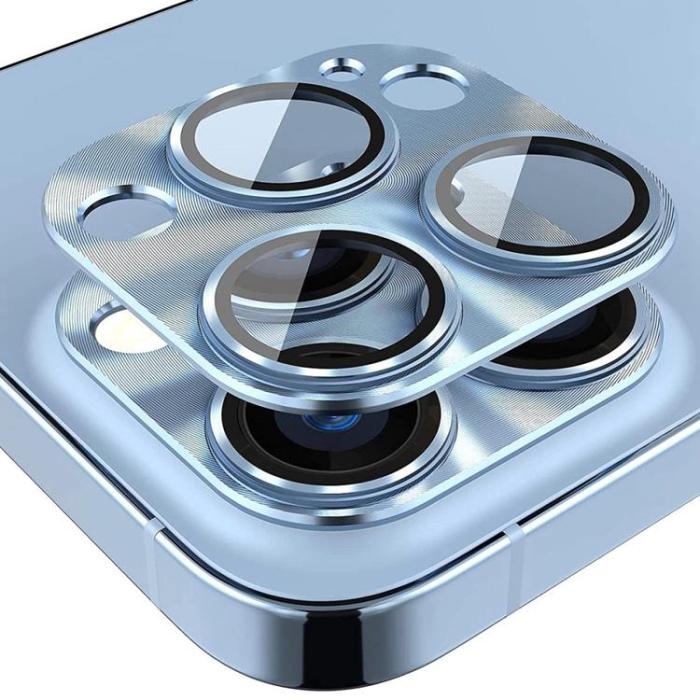 HAT PRINCE - ENKAY iPhone 14 Pro Max/14 Pro Kameralinsskydd i Härdat glas - Blå