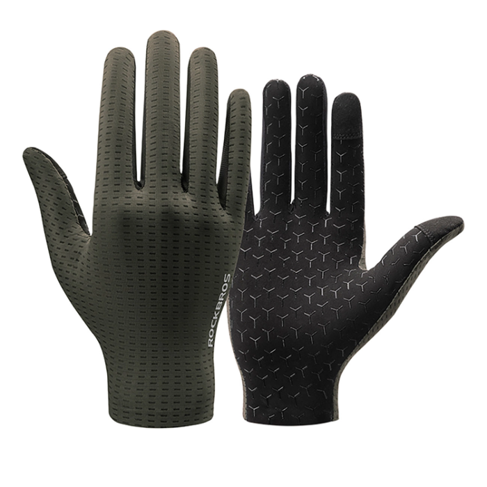 Rockbros - Rockbros Andas Cykelhandskar med Full Finger, Storlek: S - Grön