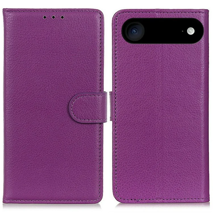 A-One Brand - iPhone 17 Air Plånboksfodral Litchi Texture - Lila