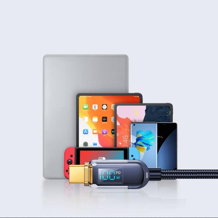 Joyroom - Joyroom Fast USB-C till USB-C kabel 100W 1.2m - Blå