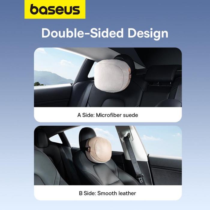 BASEUS - Baseus Bilnackstödskudde med 2 Material ComfortRide Series - Beige