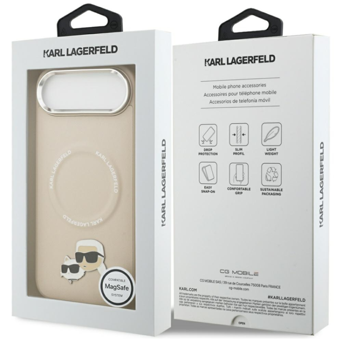 KARL LAGERFELD - Karl Lagerfeld iPhone Air Mobilskal MagSafe Karl Och Choupette Pins