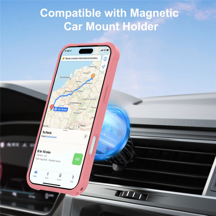 A-One Brand - iPhone 17 Pro Mobilskal MagSafe Kickstand Shockproof - Rosa