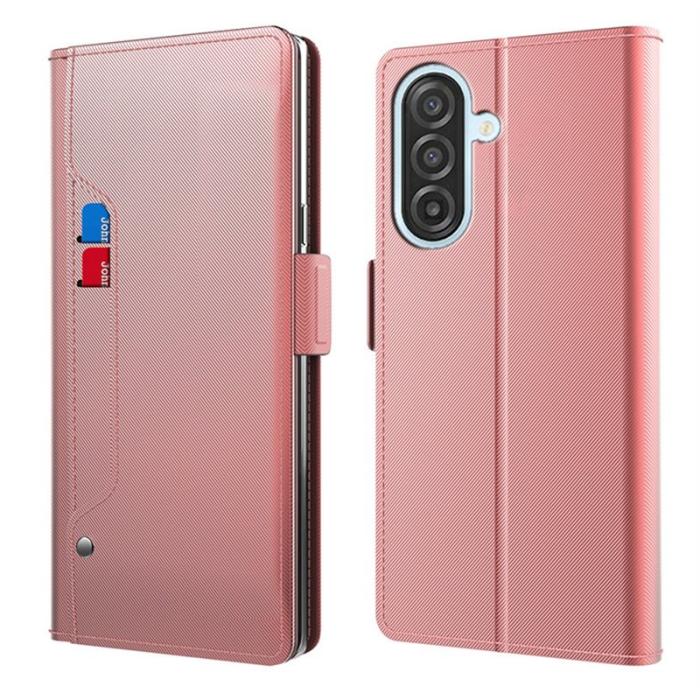 OEM - Samsung Galaxy S26 Skal PU Läder Fodral Ställ - Roséguld