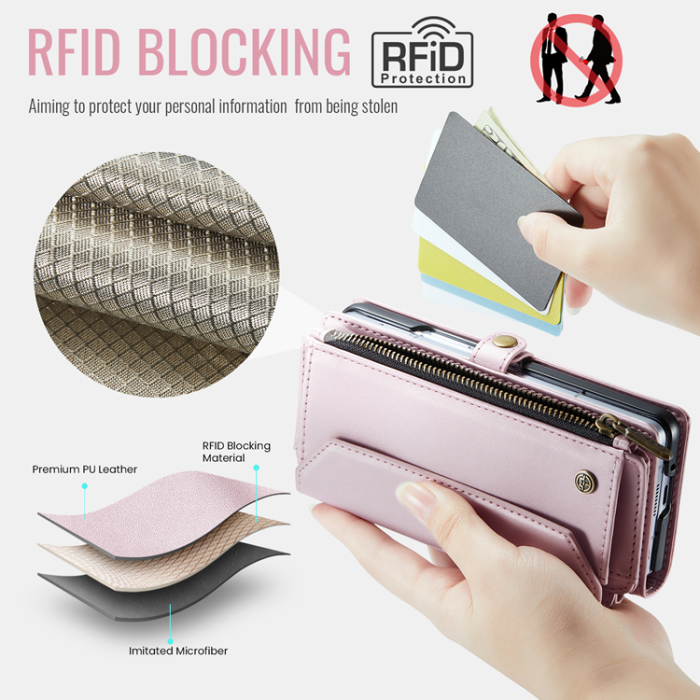 Caseme - CASEME Galaxy Z Fold 7 Plånboksfodral Med Remmar - Rosa