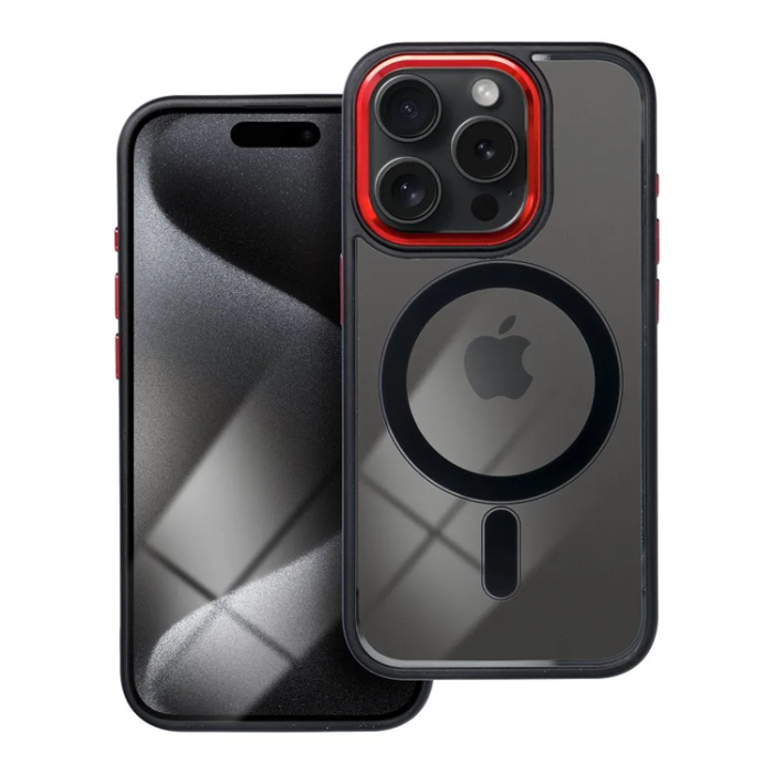 A-One Brand - iPhone 17 Pro Max Mobilskal MagSafe Color Edge - Svart/Röd