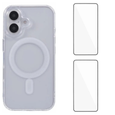 WANLONFENG - WANLONFENG iPhone 16 Mobilskal MagSafe + [2-Pack] Härdat glas