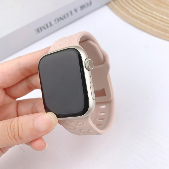 A-One Brand - Apple Watch (38/40/41mm) Armband Leopard Texture - Rosa