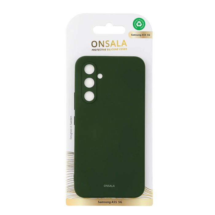 Onsala - Onsala Galaxy A55 5G Mobilskal Silikonkänsla - Olivgrön
