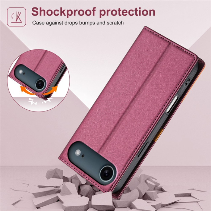 N.BEKUS - N.BEKUS iPhone Air Plånboksfodral RFID Blocking P3 - Vinröd