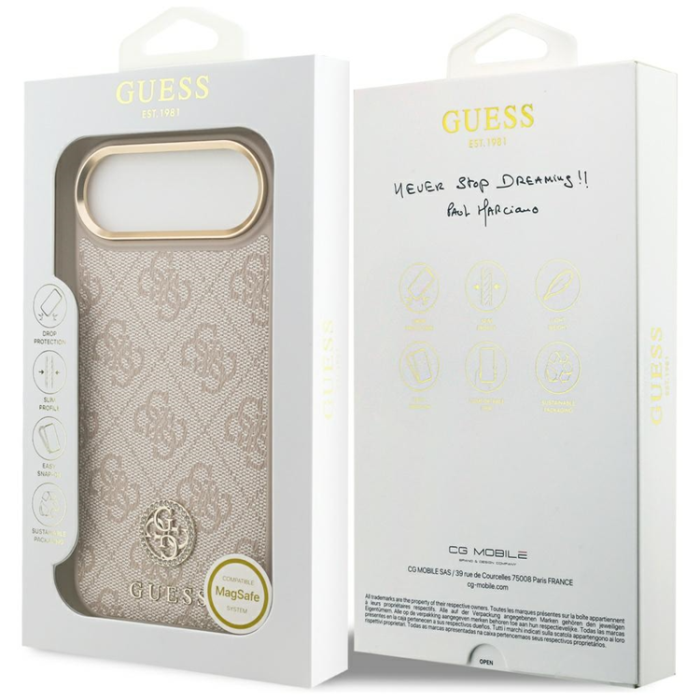Guess - Guess iPhone 17 Air Mobilskal Magsafe Strass Logo - Rosa