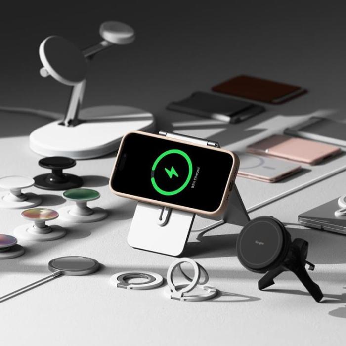 UTGATT - Ringke iPhone 16 Pro Mobilskal Magsafe Silikon Magnetic - Rosa Sand