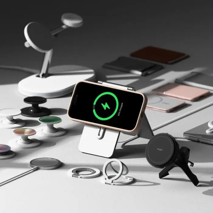 UTGATT - Ringke iPhone 16 Pro Mobilskal Magsafe Silikon Magnetic - Rosa Sand