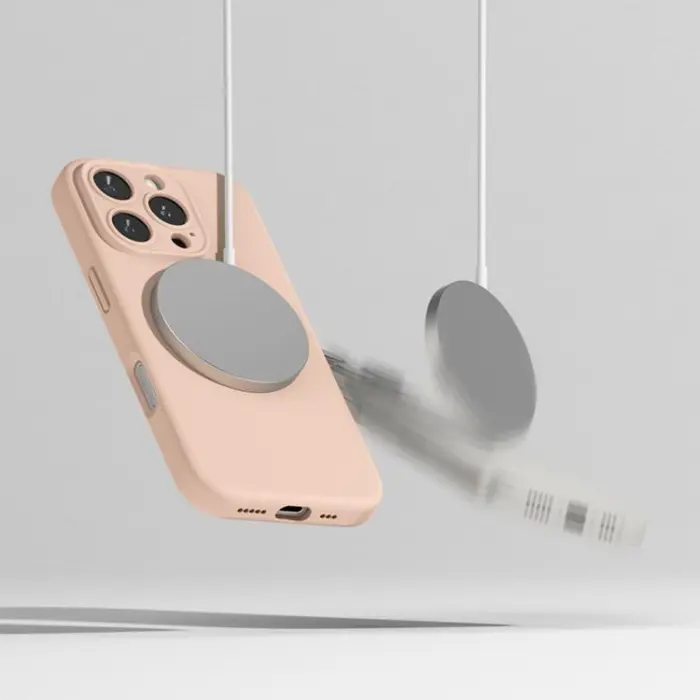 UTGATT - Ringke iPhone 16 Pro Mobilskal Magsafe Silikon Magnetic - Rosa Sand