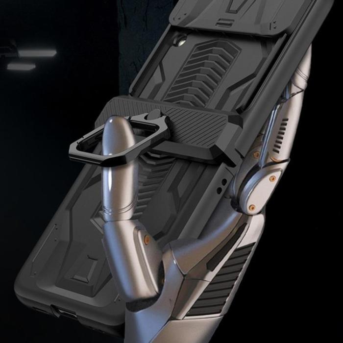 GKK - GKK Galaxy Z Flip 4 Skal Ringhållare Kickstand - Svart