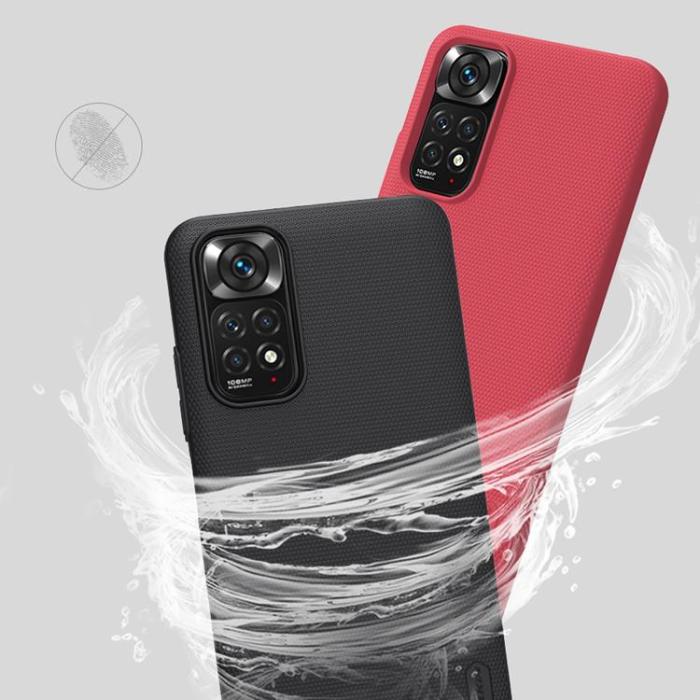 Nillkin - Nillkin Xiaomi Redmi Note 11/11S Skal Super Frosted Shield - Röd