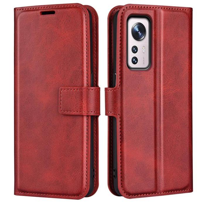 OEM - Magnetic Clasp Plånboksfodral Xiaomi 12 Pro - Röd