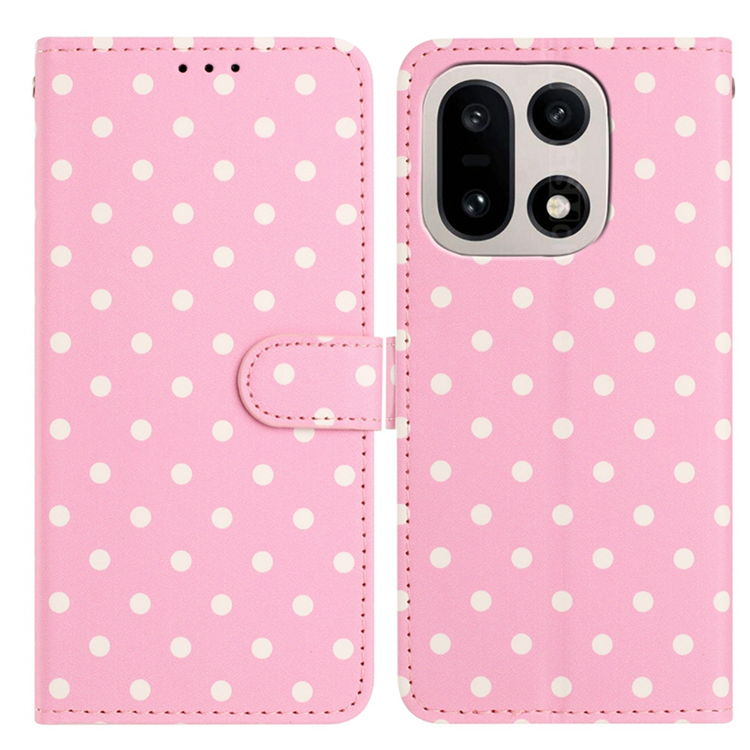 OnePlus 15 5G Plånboksfodral Polka Dot Pattern Konstläder (Rosa) | 2353 | AlltMobil