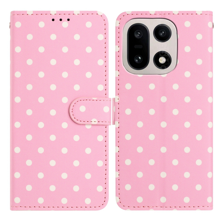 A-One Brand - OnePlus 15 5G Plånboksfodral Polka Dot Pattern Läder - Rosa