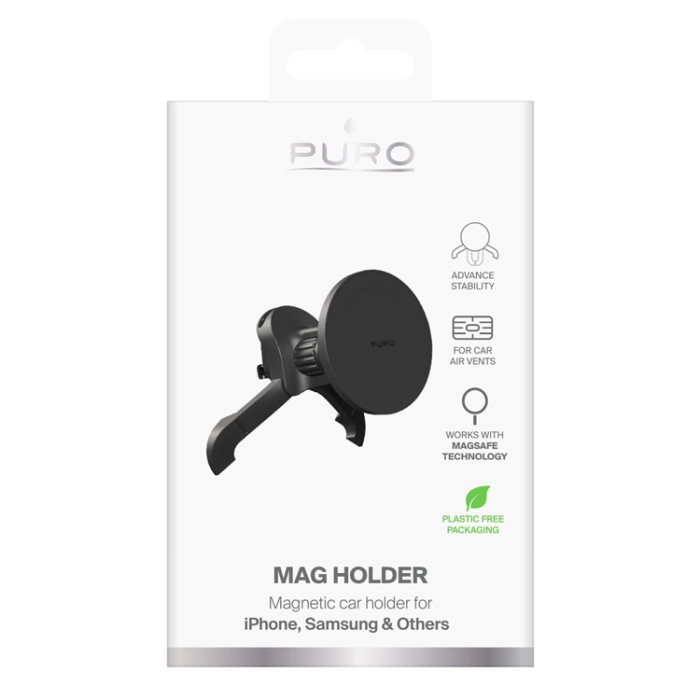 Puro - Puro MagSafe Bilhållare Luftventil Justerbar - Svart
