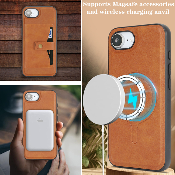 A-One Brand - iPhone 16e Mobilskal MagSafe Detachable Korthållare