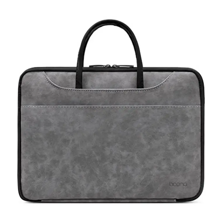 Baona Datorfodral 13-13.3" Läder - Grå/Svart