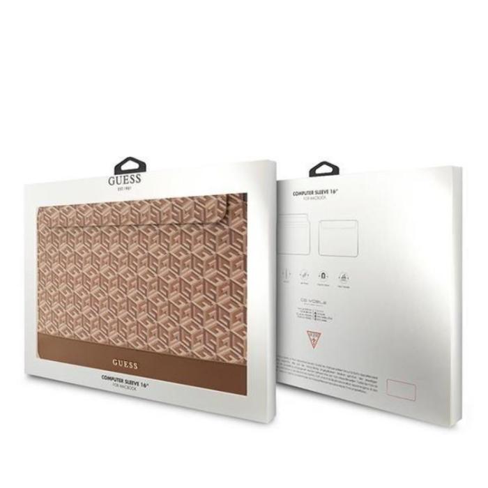 Guess - Guess Datorfodral 16'' GCube Stripes - Brun
