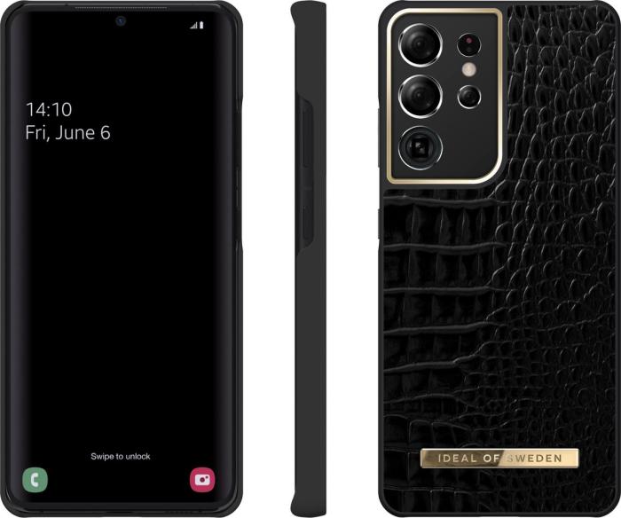 iDeal of Sweden - iDeal Atelier Skal Samsung Galaxy S21 Ultra - Neo Noir Croco