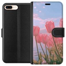iSecrets - Plånboksfodral till Apple iPhone 8 Plus med Rosa Tulpaner