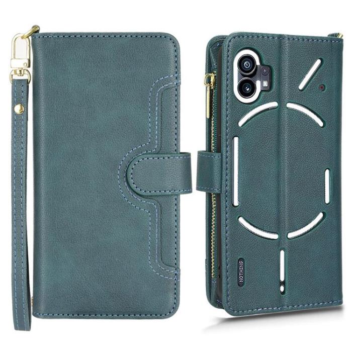 UTGATT1 - Nothing Phone 1 Plånboksfodral Zipper - Grön