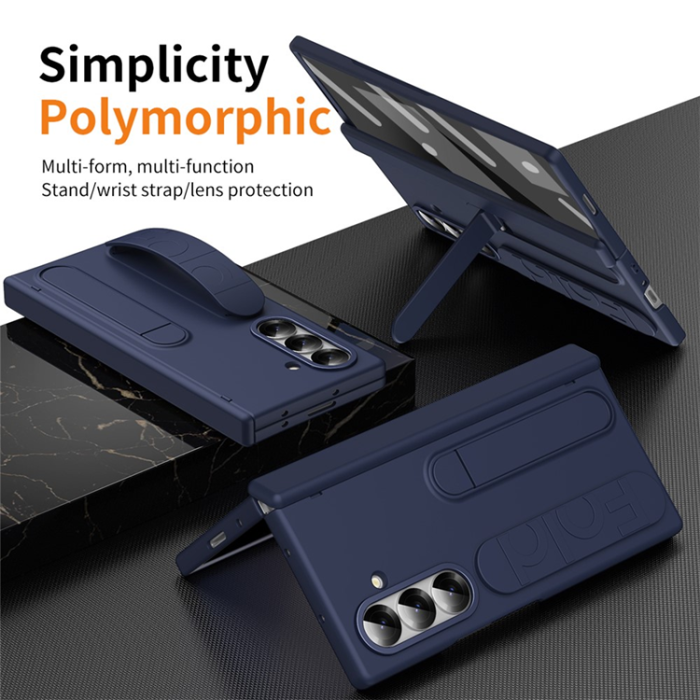 A-One Brand - Galaxy Z Fold 7 Mobilskal Kickstand Armband - Blå