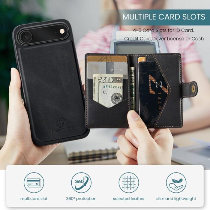 OEM - JEEHOOD Mobilskal till iPhone Air Konstläder + Plast - Svart