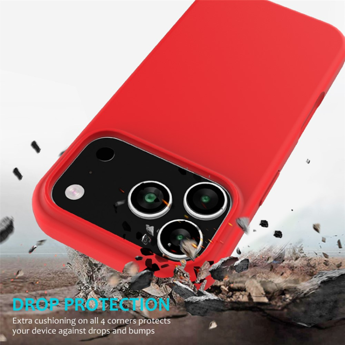 A-One Brand - iPhone 17 Pro Mobilskal Liquid Silikon - Röd