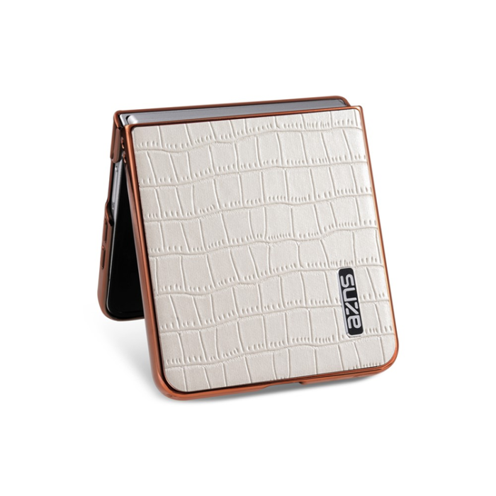 AZNS - AZNS Galaxy Z Flip 7 Mobilskal Crocodile Texture - Vit
