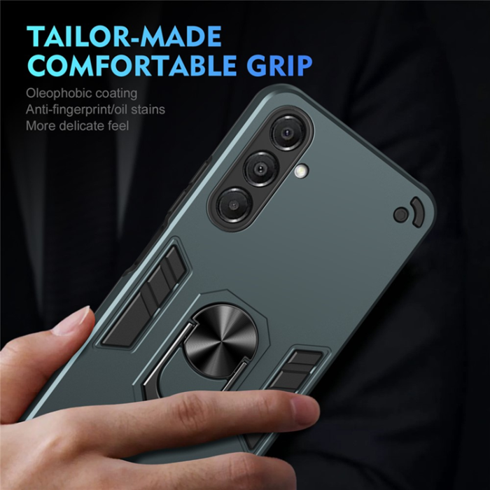 A-One Brand - Galaxy A17 Mobilskal Med Ring Kickstand Drop Defend - Grön