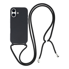 A-One Brand - iPhone 17 Mobilskal TPU Shockproof med Lanyard - Svart