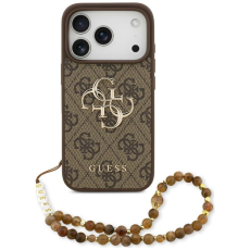 Guess - Guess Mobilskal f&ouml;r iPhone 18 Pro/17 Pro med Rem Classic Logo - Brun
