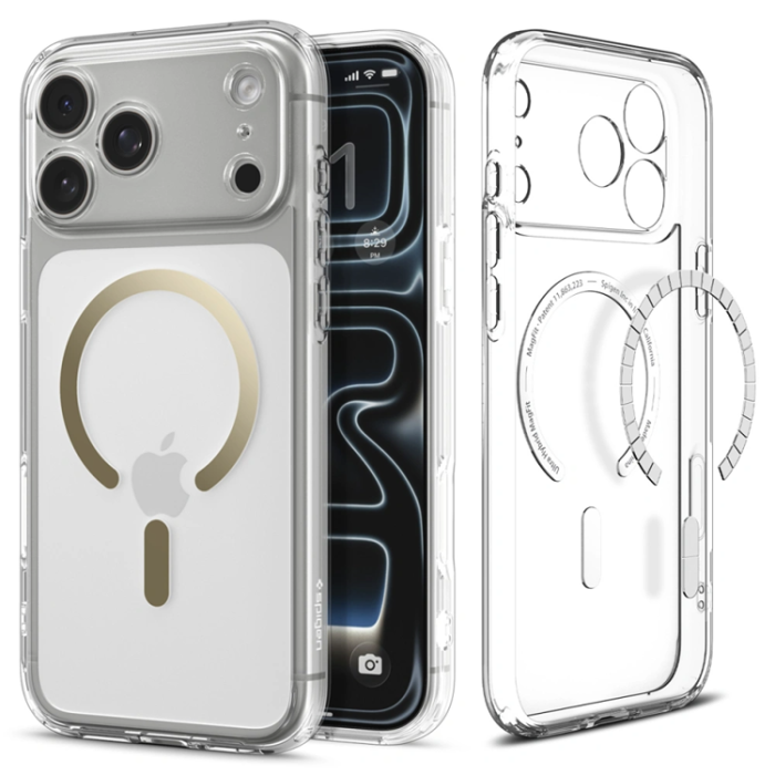 Spigen - Spigen iPhone 17 Pro Max Mobilskal Magsafe Ultra Hybrid - Clear/Guld