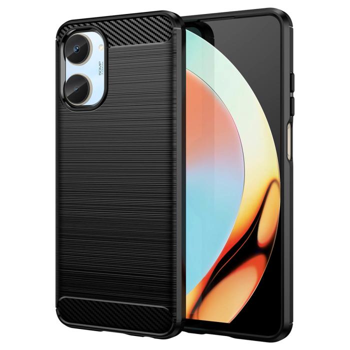 OEM - Realme 10 Skal Silicone Carbon - Svart