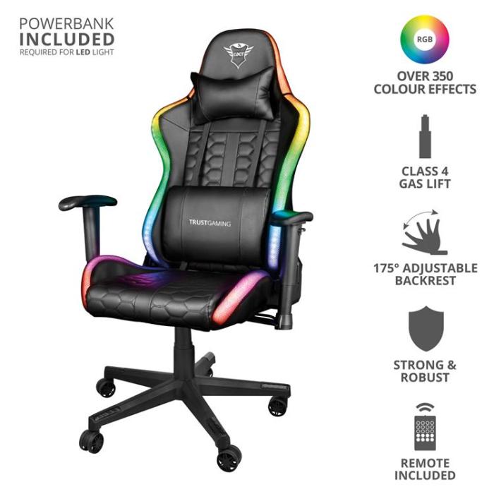 Trust - TRUST GXT 716 Rizza RGB LED Gaming Chair