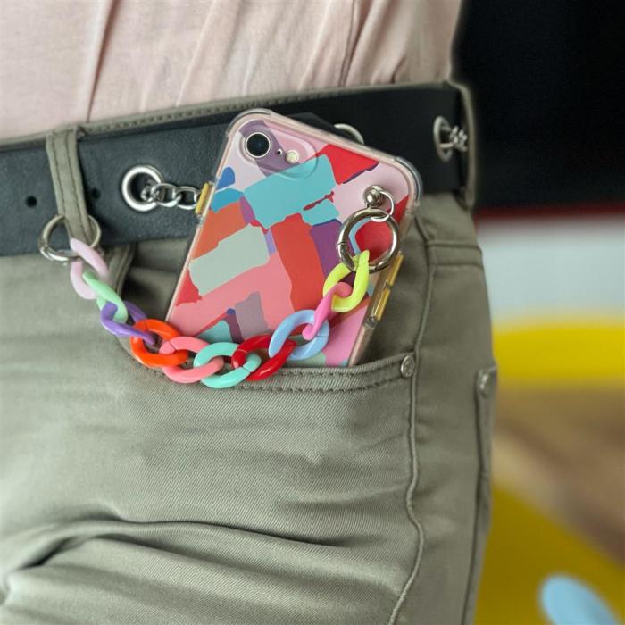 OEM - Color Gel Flexible Chain Pendant Skal iPhone 8 Plus / 7 Plus - Flerfargad