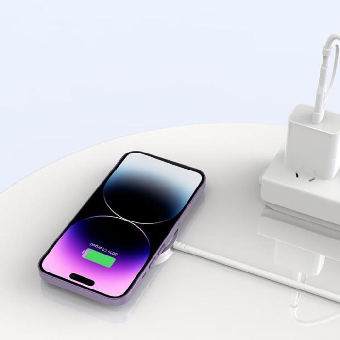 Tech-Protect - Tech-Protect Magsafe Trådlös Laddare Magnetic QI 15W-A44 - Vit
