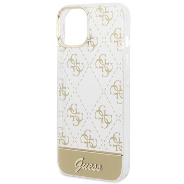 Guess - GUESS iPhone 14 Plus Skal Pattern Script - Guld