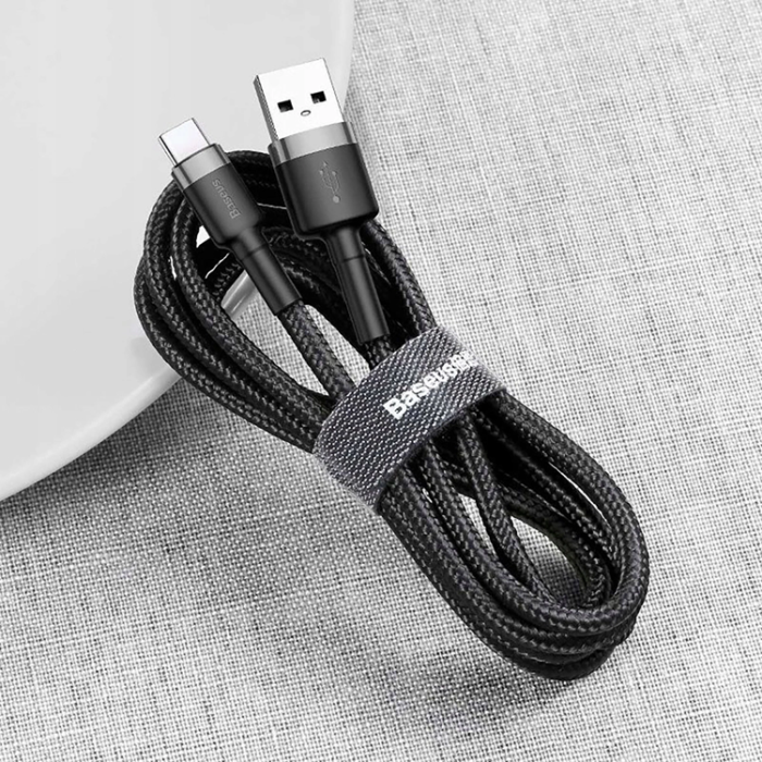 BASEUS - Baseus USB-A - USB-C Kabel 3m Halo - Svart