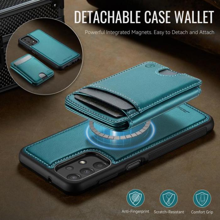 OEM - JEEHOOD Samsung Galaxy A13 4G/5G Mobilskal Konstläder med Kortfack - Blå