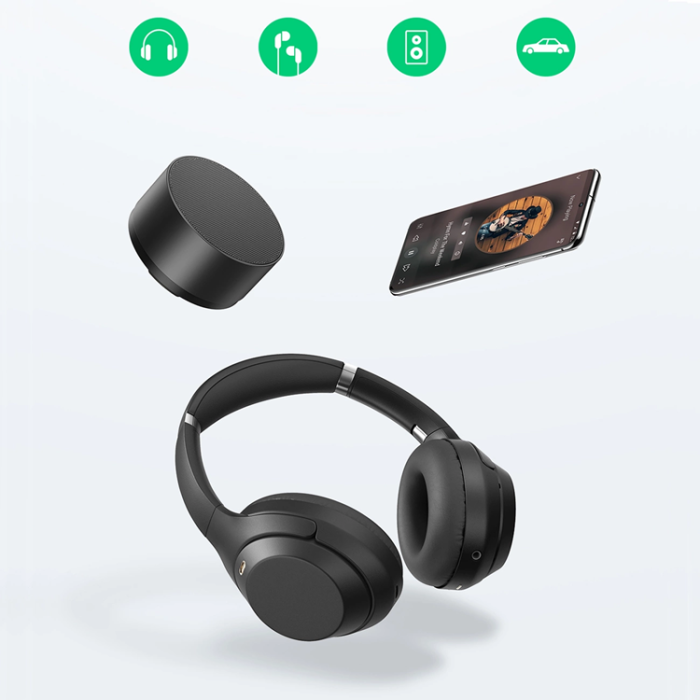 Ugreen - Ugreen Vinklad Audio Adapter USB-C till Miniuttag 3.5 mm - Grå