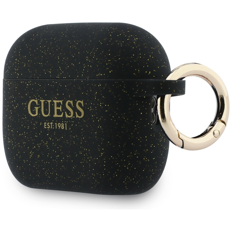 Guess AirPods Pro 3 Skal Silicone Glitter Ring (Svart) | 2353 | AlltMobil